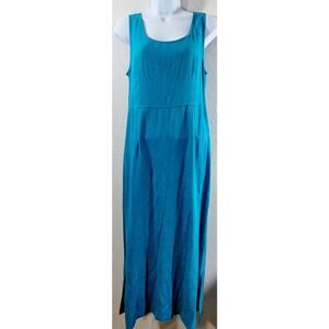 Karin Stevens Teal Blue 2 Piece Women's Dress 12 Lightweight Soft Embroidered
